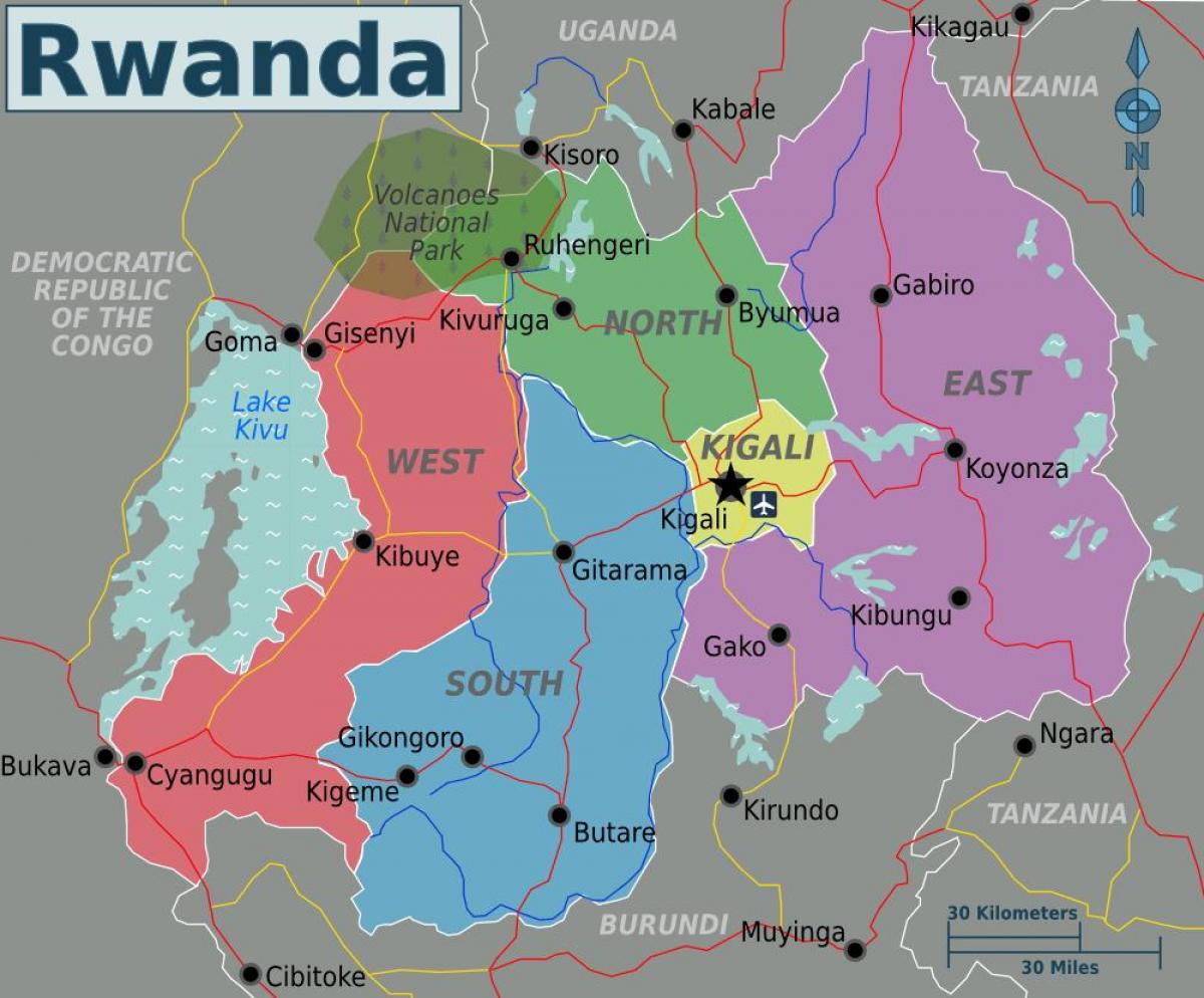 karte kigali Ruandā