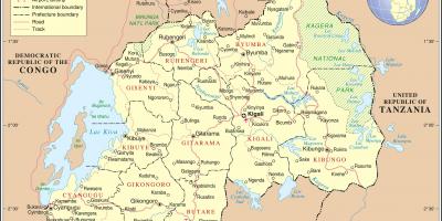 Karte administratīvā karte Ruanda