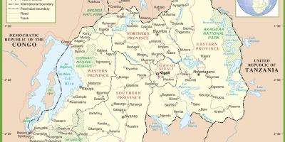 Kartes Ruandas politisko